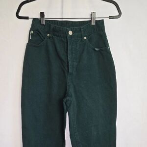 BONGO Women's High Rise Jeans - Dark Green